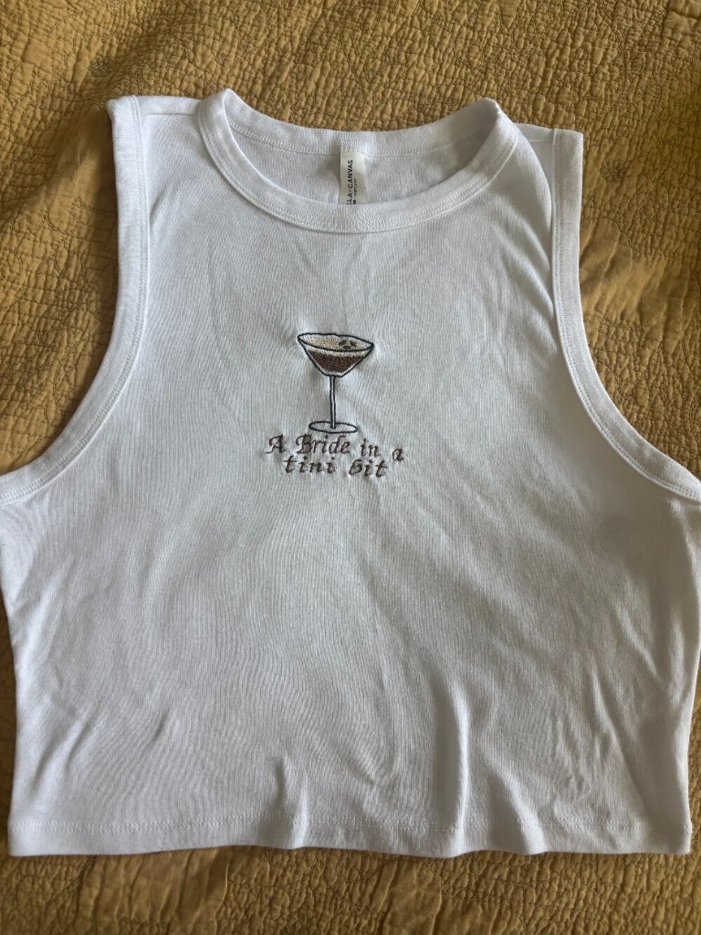 Bride in a Tini Bit Embroidered Cropped Tank